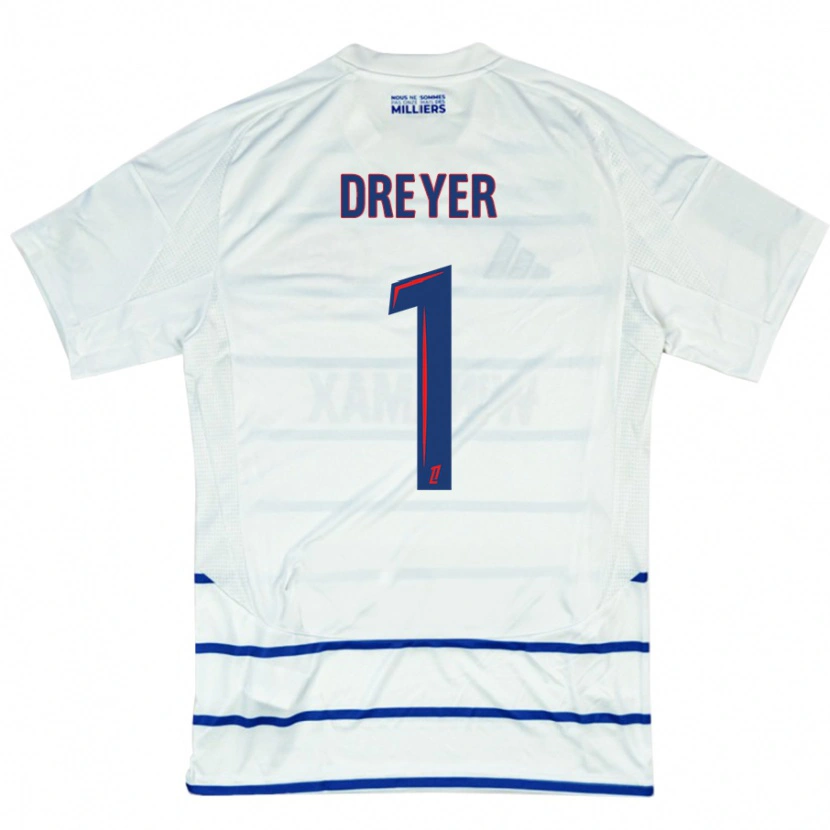 Danxen Kid Matthieu Dreyer #1 White Blue Away Jersey 2024/25 T-Shirt