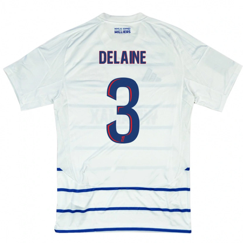 Danxen Kid Thomas Delaine #3 White Blue Away Jersey 2024/25 T-Shirt