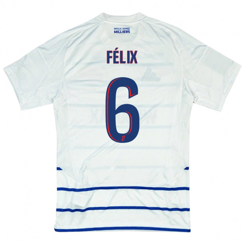 Danxen Kid Félix Lemaréchal #6 White Blue Away Jersey 2024/25 T-Shirt