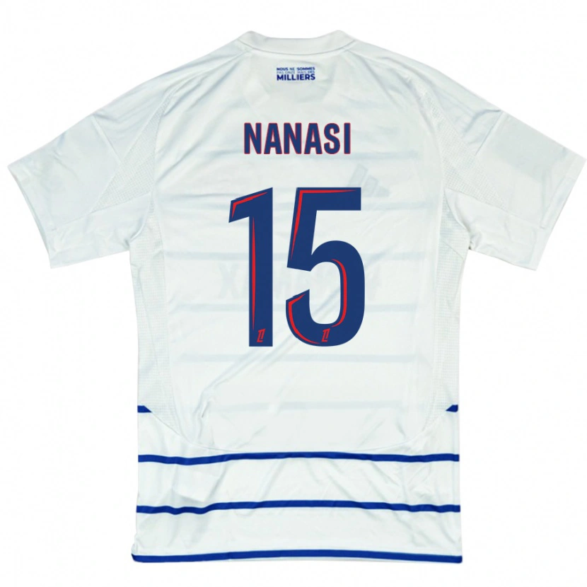 Danxen Kid Sebastian Nanasi #15 White Blue Away Jersey 2024/25 T-Shirt