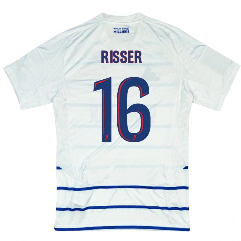 Danxen Kid Robin Risser #16 White Blue Away Jersey 2024/25 T-Shirt