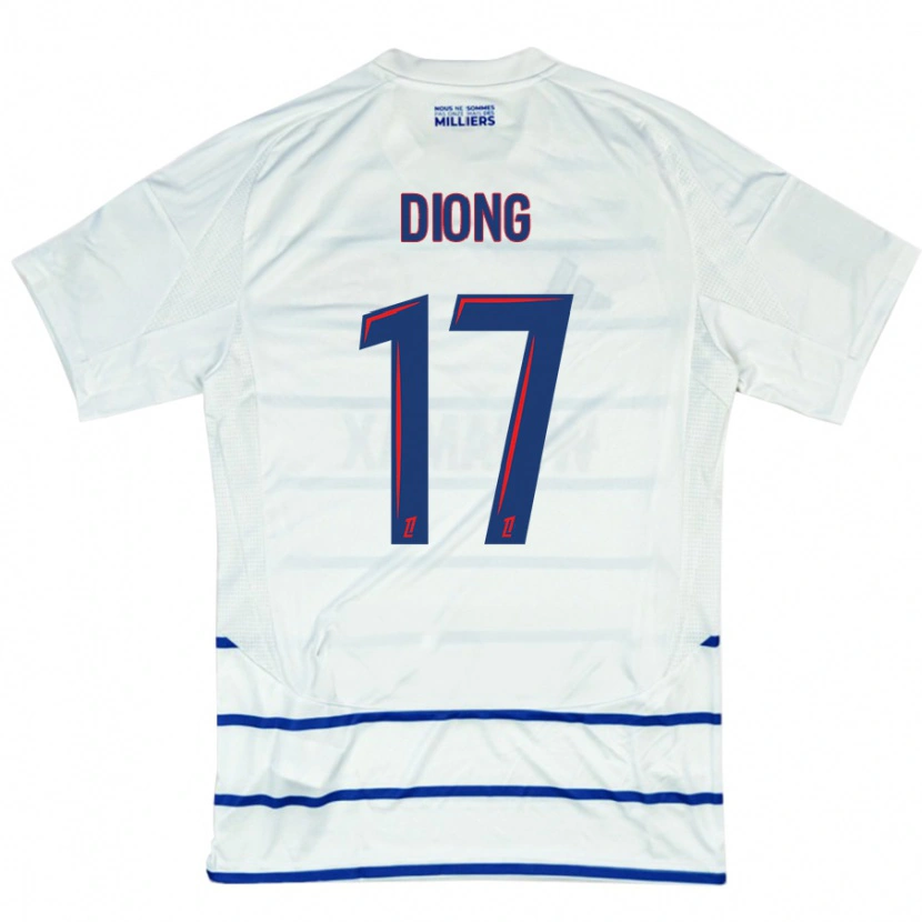 Danxen Kid Pape Diong #17 White Blue Away Jersey 2024/25 T-Shirt