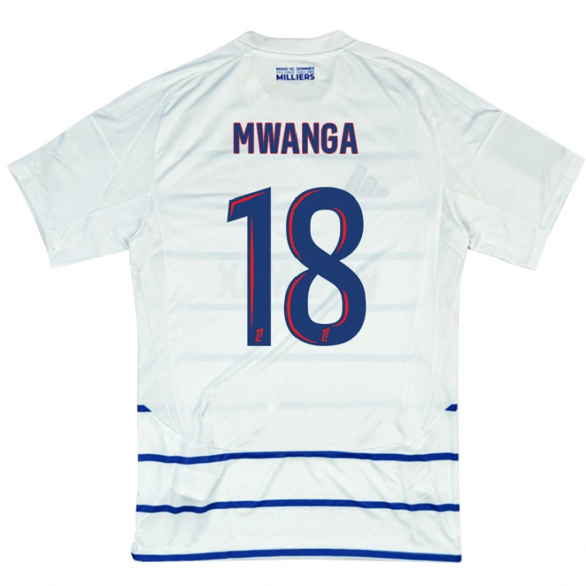 Danxen Kid Junior Mwanga #18 White Blue Away Jersey 2024/25 T-Shirt