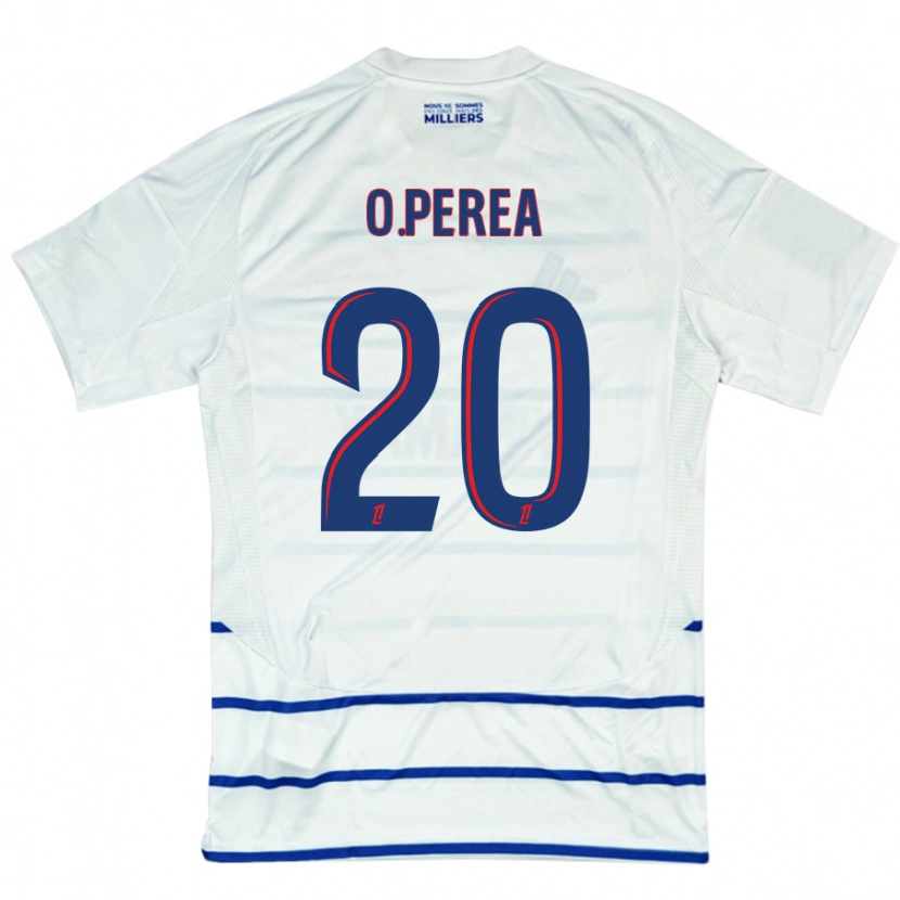 Danxen Kid Óscar Perea #20 White Blue Away Jersey 2024/25 T-Shirt