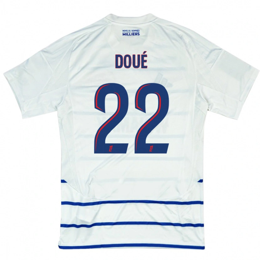 Danxen Kid Guéla Doué #22 White Blue Away Jersey 2024/25 T-Shirt