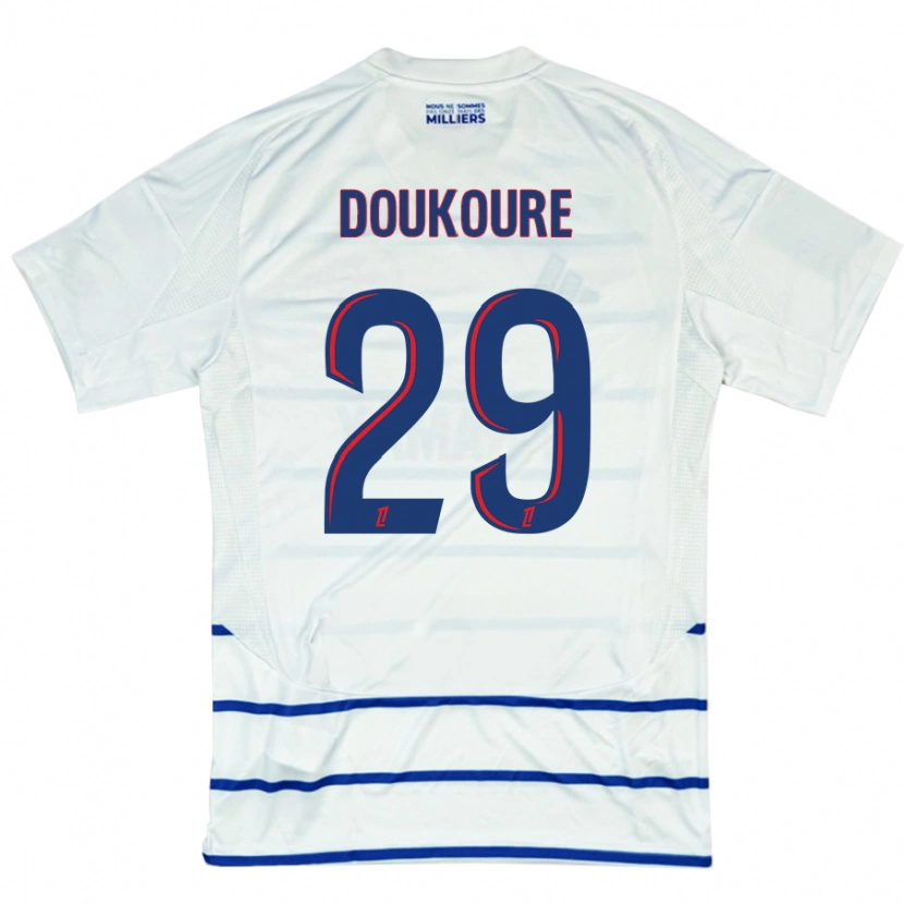 Danxen Kid Ismaël Doukouré #29 White Blue Away Jersey 2024/25 T-Shirt