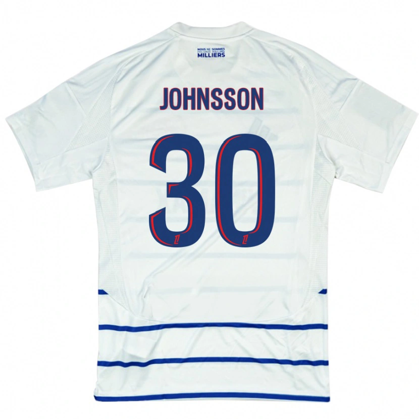 Danxen Kid Karl-Johan Johnsson #30 White Blue Away Jersey 2024/25 T-Shirt