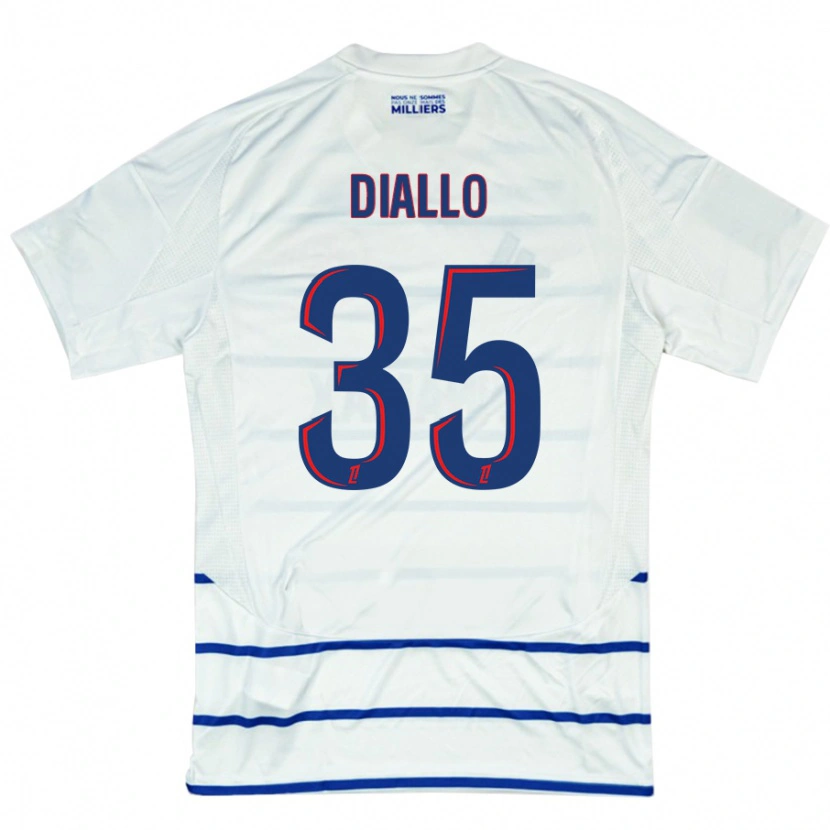 Danxen Kid Tidiane Diallo #35 White Blue Away Jersey 2024/25 T-Shirt