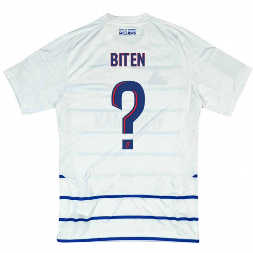 Danxen Kid Clancy Valère Biten #0 White Blue Away Jersey 2024/25 T-Shirt