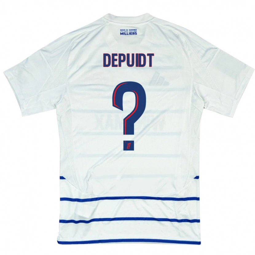 Danxen Kid Lorenzo Depuidt #0 White Blue Away Jersey 2024/25 T-Shirt