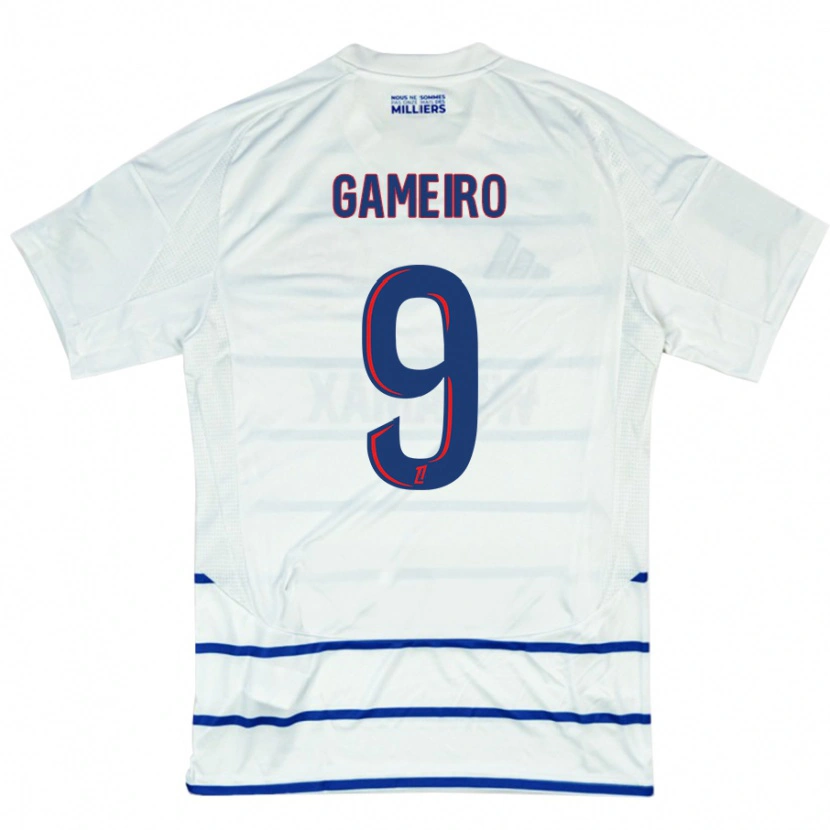 Danxen Kid Kévin Gameiro #9 White Blue Away Jersey 2024/25 T-Shirt