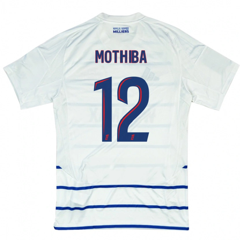 Danxen Kid Lebo Mothiba #12 White Blue Away Jersey 2024/25 T-Shirt