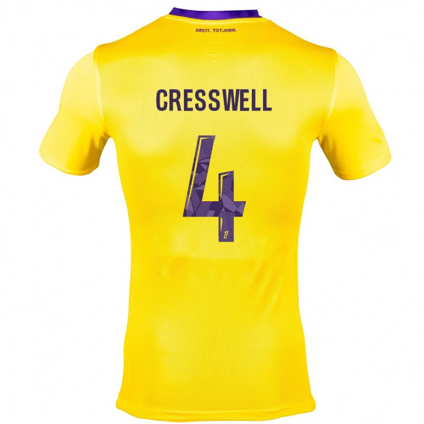 Danxen Kid Charlie Cresswell #4 Yellow Purple Away Jersey 2024/25 T-Shirt