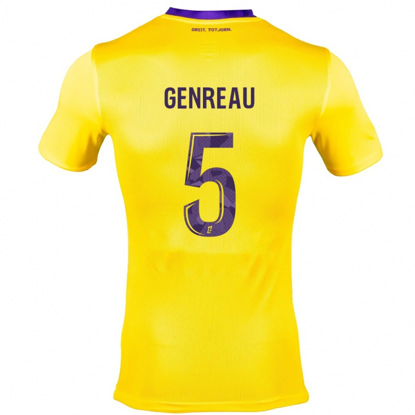 Danxen Kid Denis Genreau #5 Yellow Purple Away Jersey 2024/25 T-Shirt