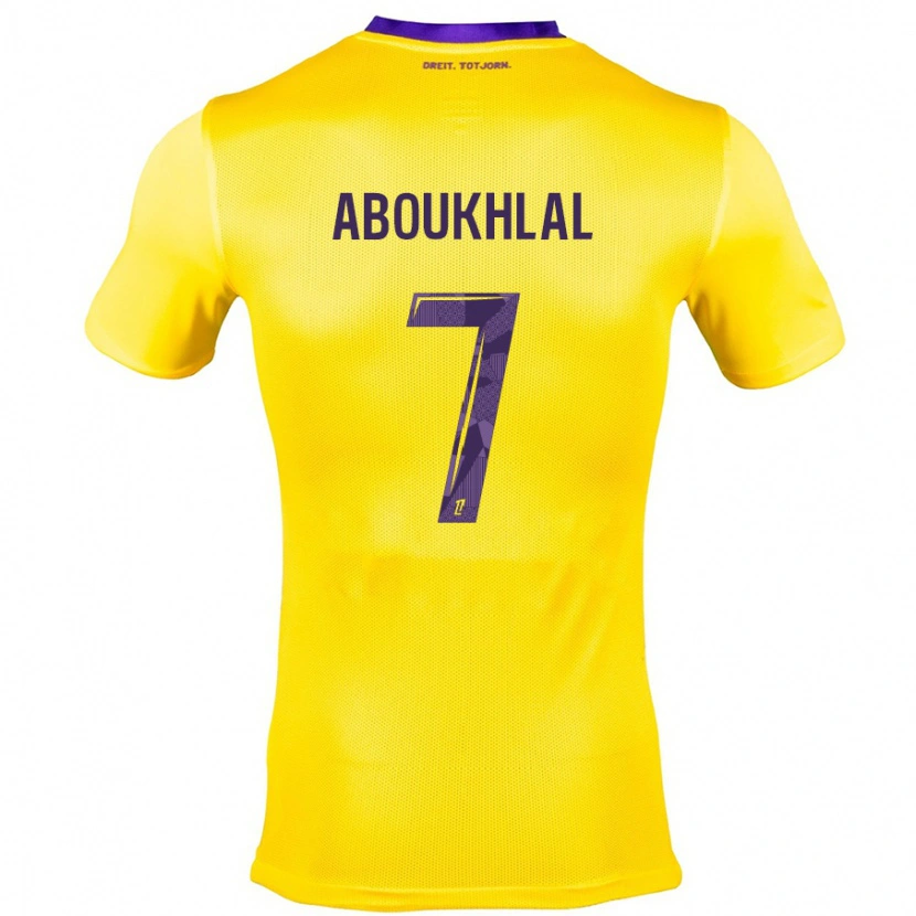 Danxen Kid Zakaria Aboukhlal #7 Yellow Purple Away Jersey 2024/25 T-Shirt