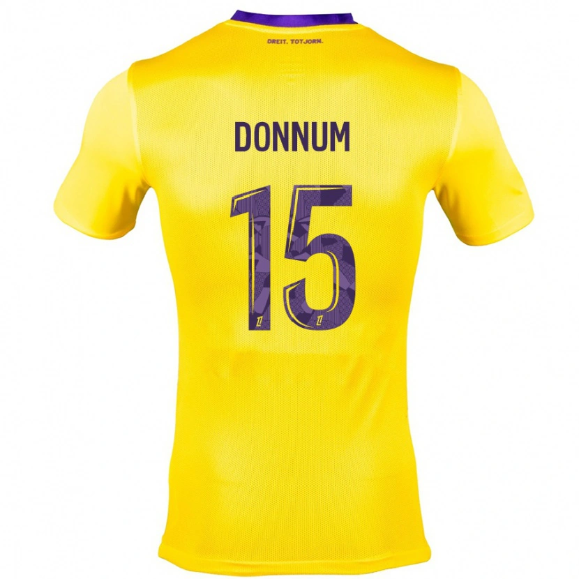 Danxen Kid Aron Dønnum #15 Yellow Purple Away Jersey 2024/25 T-Shirt