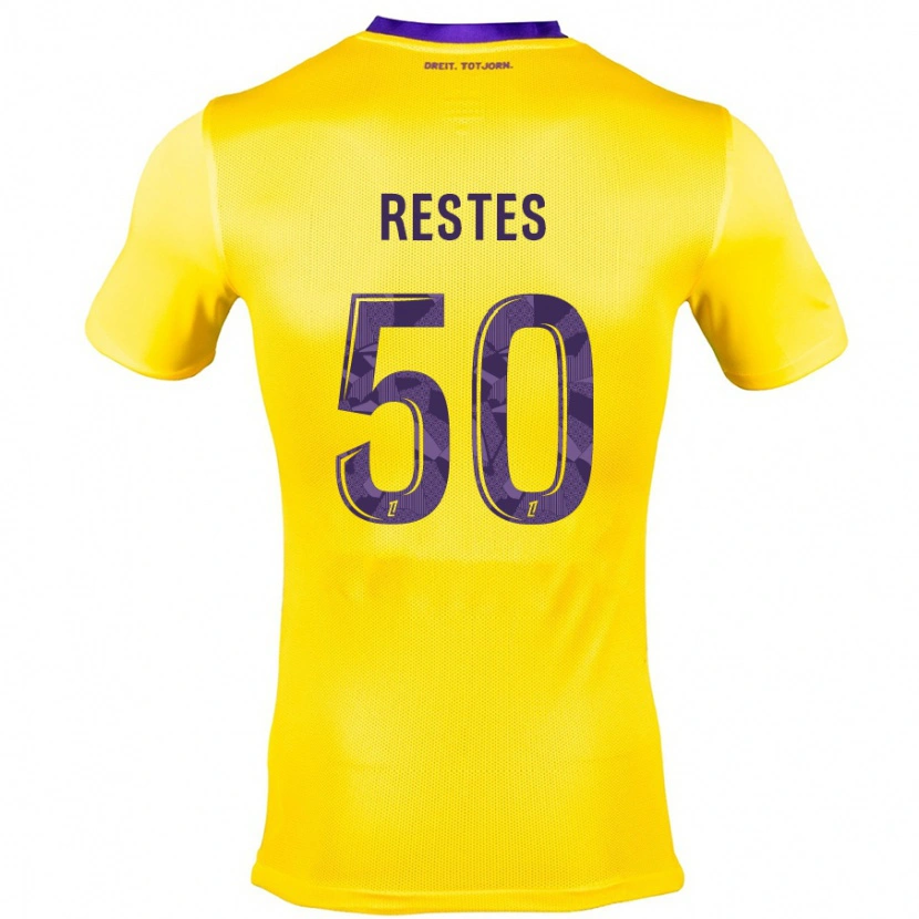 Danxen Kid Guillaume Restes #50 Yellow Purple Away Jersey 2024/25 T-Shirt