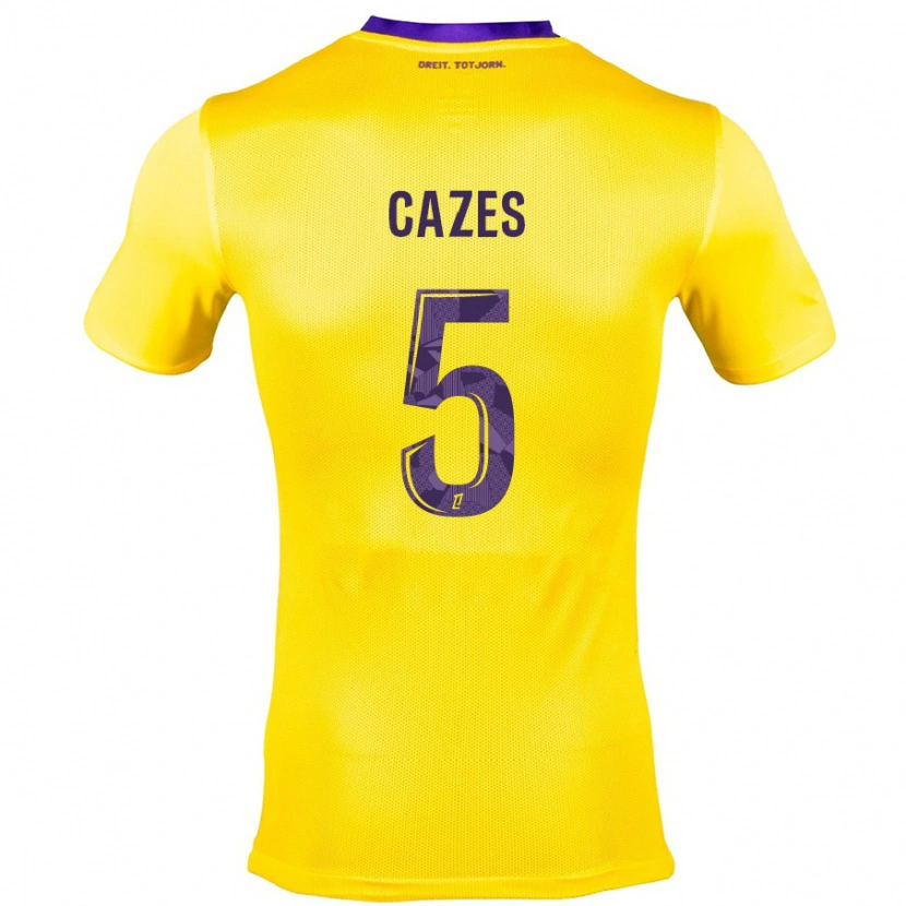 Danxen Kid Manon Cazes #5 Yellow Purple Away Jersey 2024/25 T-Shirt