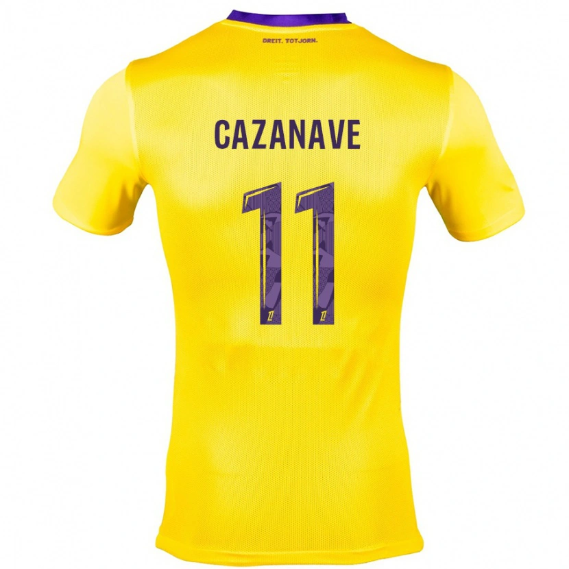 Danxen Kid Julie Cazanave #11 Yellow Purple Away Jersey 2024/25 T-Shirt