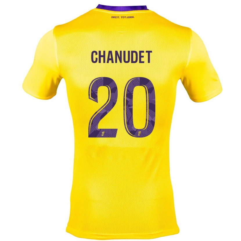 Danxen Kid Coralie Chanudet #20 Yellow Purple Away Jersey 2024/25 T-Shirt