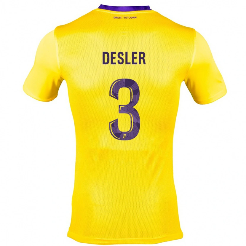 Danxen Kid Mikkel Desler #3 Yellow Purple Away Jersey 2024/25 T-Shirt