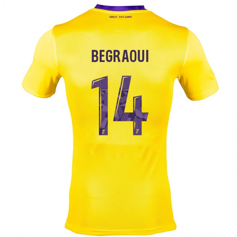 Danxen Kid Yanis Begraoui #14 Yellow Purple Away Jersey 2024/25 T-Shirt