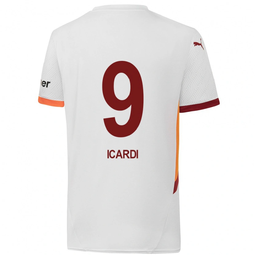 Danxen Kid Mauro Icardi #9 White Yellow Red Away Jersey 2024/25 T-Shirt