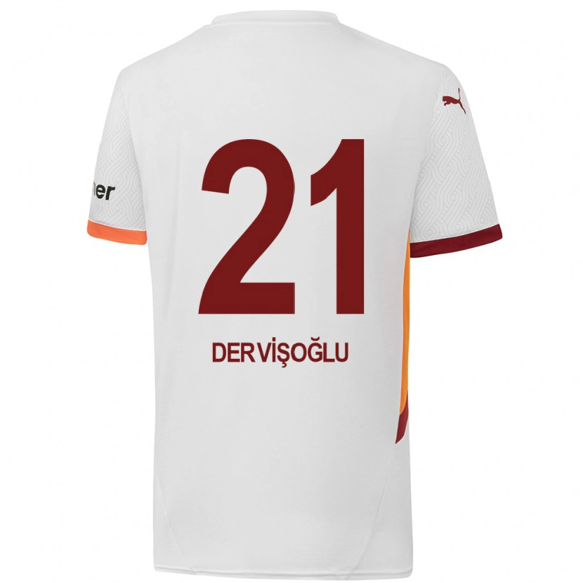 Danxen Kid Halil Dervişoğlu #21 White Yellow Red Away Jersey 2024/25 T-Shirt