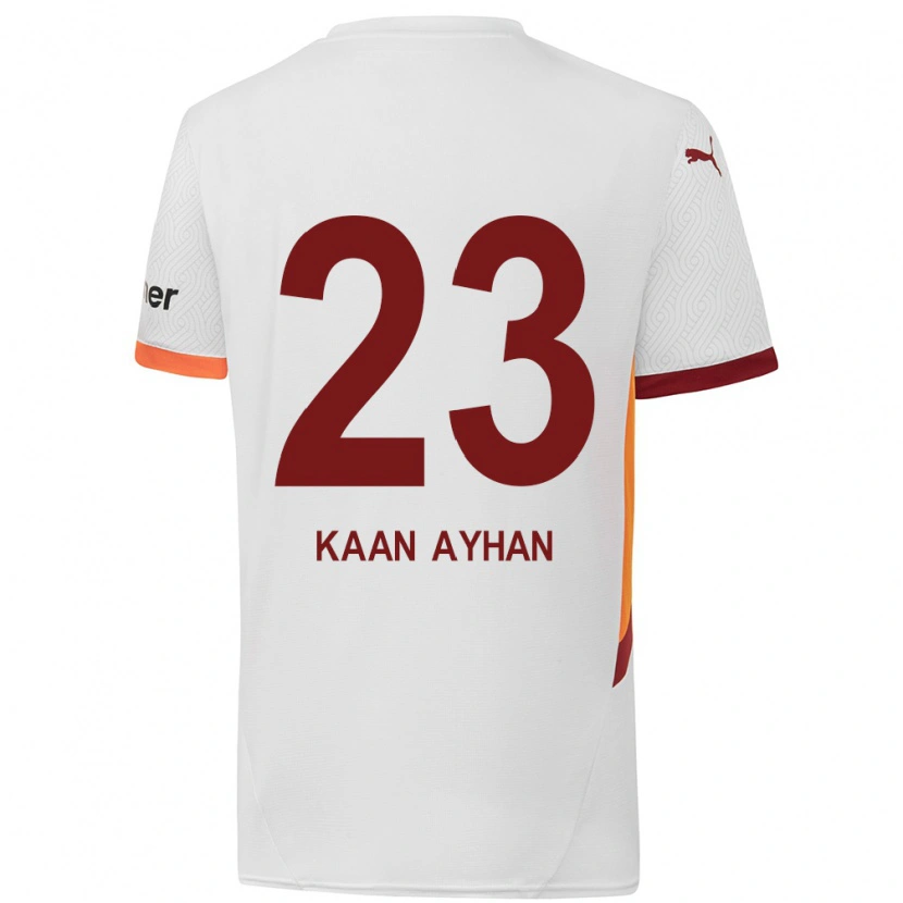 Danxen Kid Kaan Ayhan #23 White Yellow Red Away Jersey 2024/25 T-Shirt