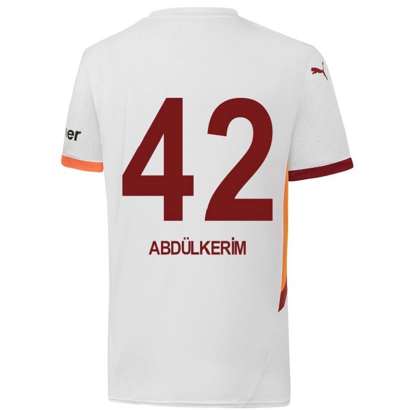 Danxen Kid Abdülkerim Bardakcı #42 White Yellow Red Away Jersey 2024/25 T-Shirt