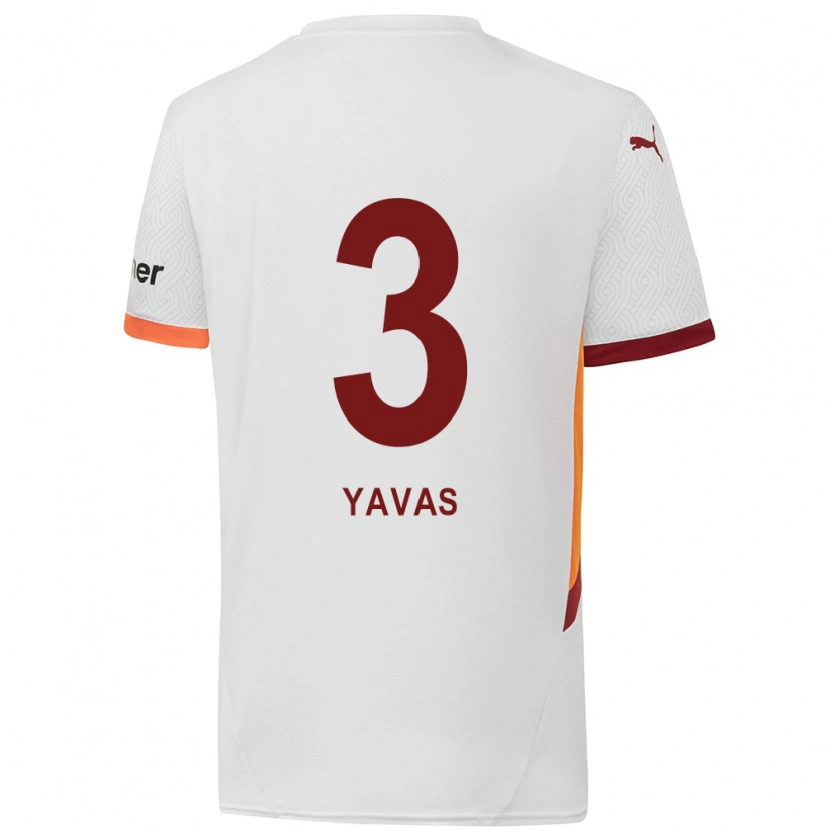 Danxen Kid Arda Yavaş #3 White Yellow Red Away Jersey 2024/25 T-Shirt