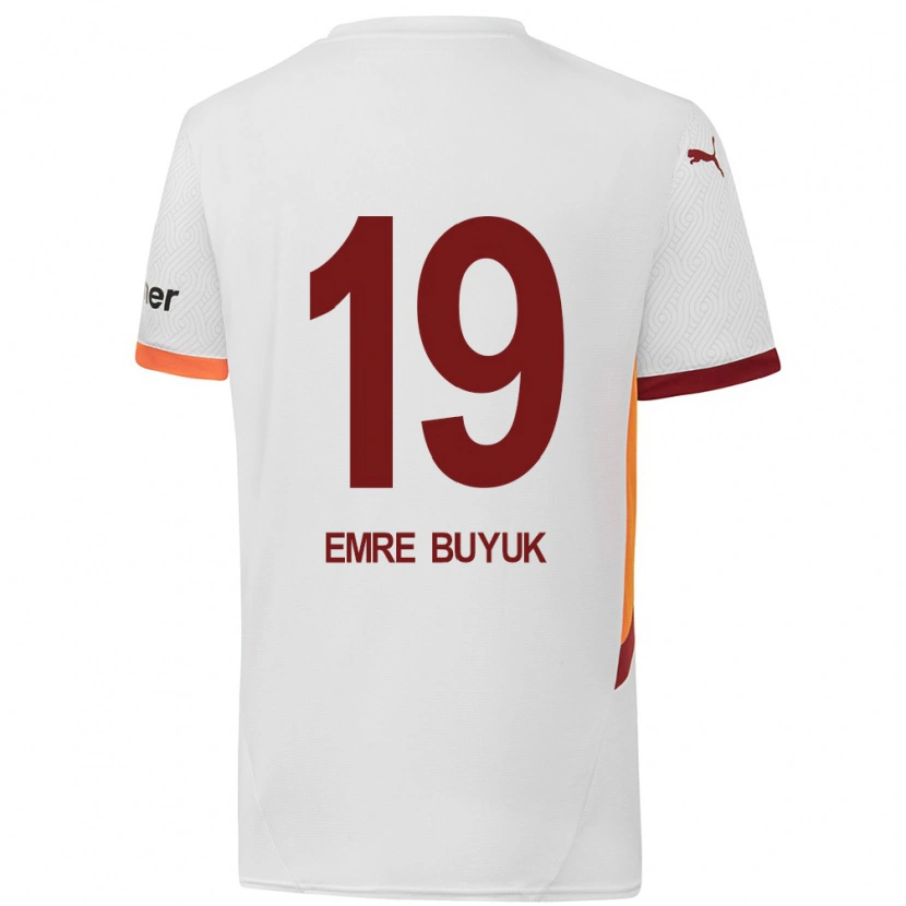 Danxen Kid Enes Emre Büyük #19 White Yellow Red Away Jersey 2024/25 T-Shirt