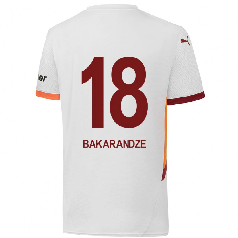 Danxen Kid Kristina Bakarandze #18 White Yellow Red Away Jersey 2024/25 T-Shirt