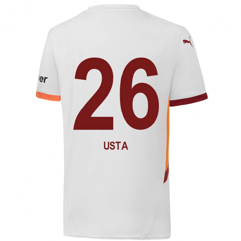 Danxen Kid Alanur Usta #26 White Yellow Red Away Jersey 2024/25 T-Shirt