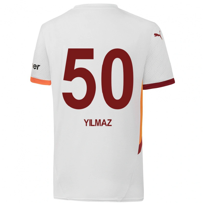 Danxen Kid Jankat Yılmaz #50 White Yellow Red Away Jersey 2024/25 T-Shirt