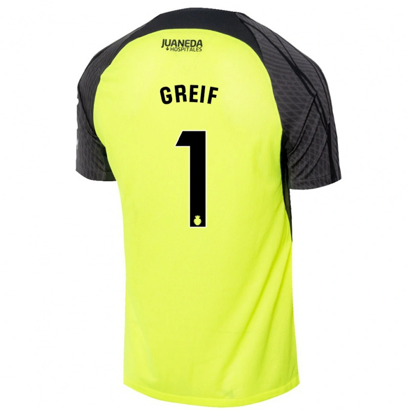 Danxen Kid Dominik Greif #1 Fluorescent Green Black Away Jersey 2024/25 T-Shirt