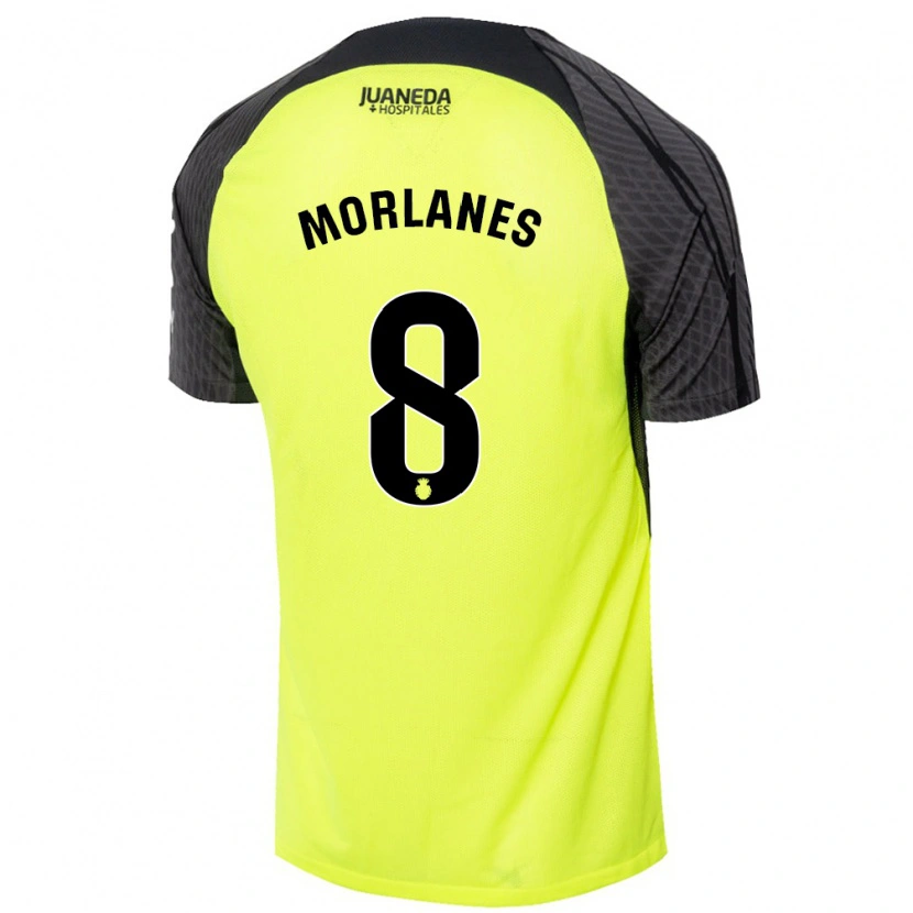 Danxen Kid Manu Morlanes #8 Fluorescent Green Black Away Jersey 2024/25 T-Shirt