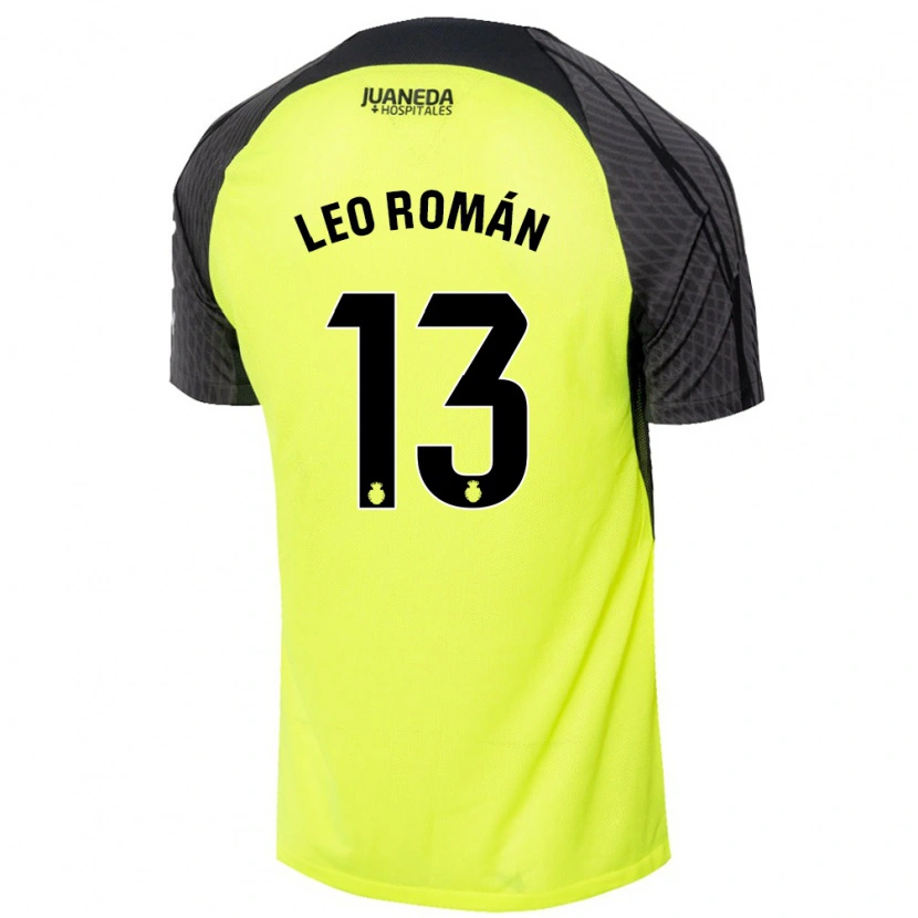 Danxen Kid Leo Román #13 Fluorescent Green Black Away Jersey 2024/25 T-Shirt