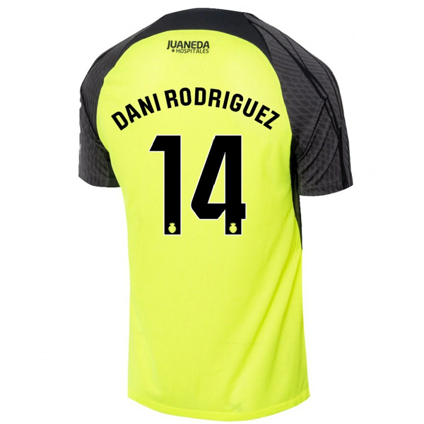 Danxen Kid Dani Rodríguez #14 Fluorescent Green Black Away Jersey 2024/25 T-Shirt