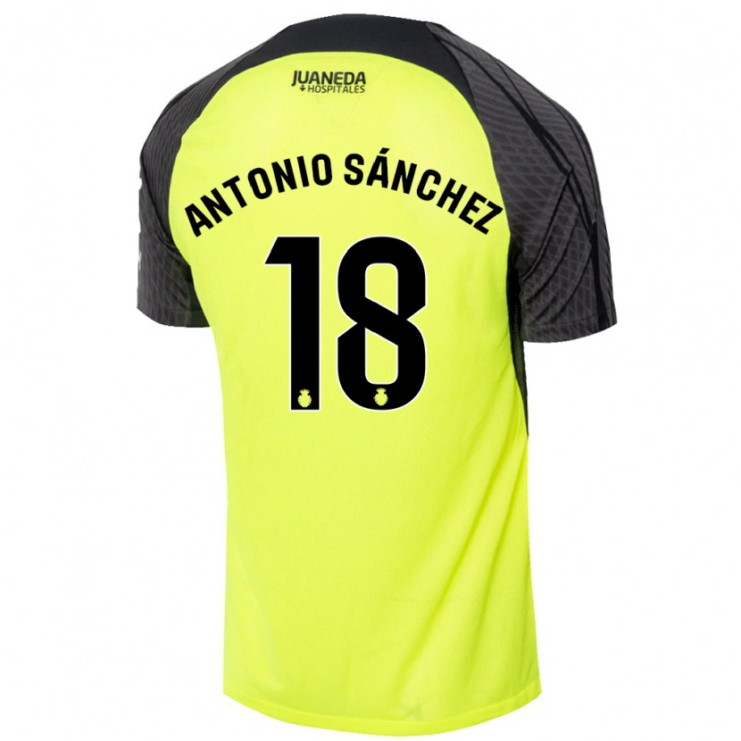 Danxen Kid Antonio Sánchez #18 Fluorescent Green Black Away Jersey 2024/25 T-Shirt