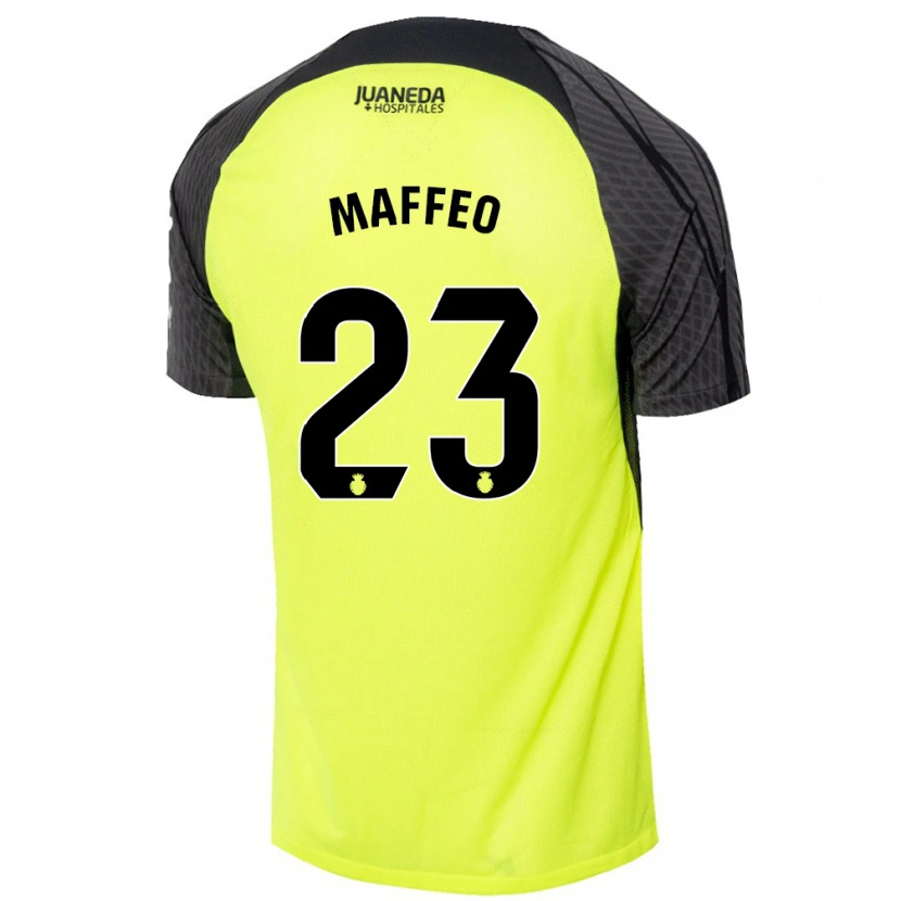 Danxen Kid Pablo Maffeo #23 Fluorescent Green Black Away Jersey 2024/25 T-Shirt