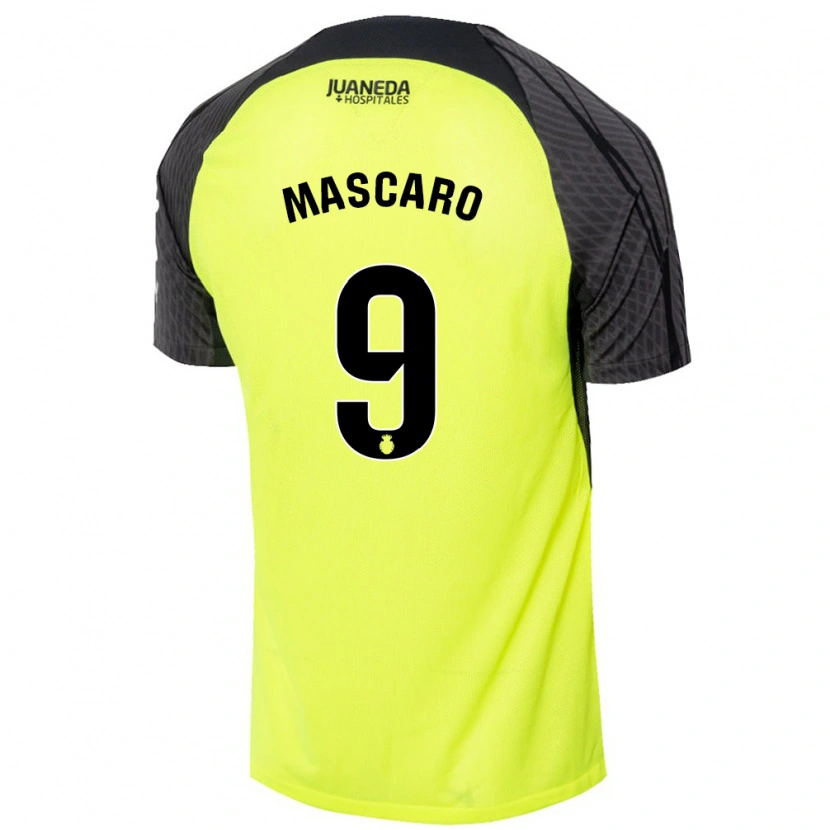 Danxen Kid Pau Mascaró #9 Fluorescent Green Black Away Jersey 2024/25 T-Shirt