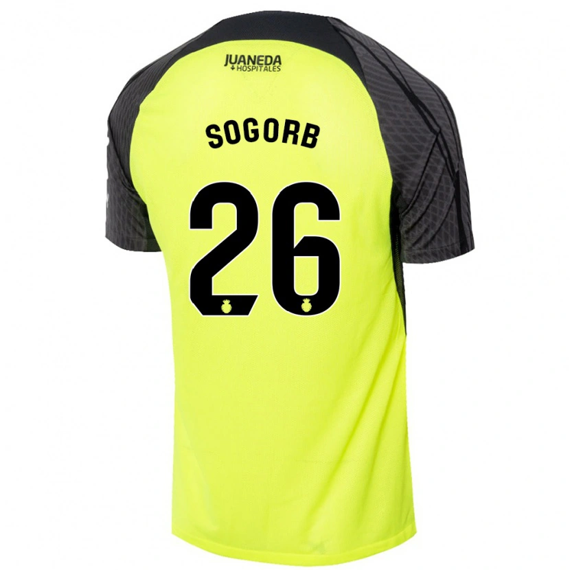 Danxen Kid Carles Sogorb #26 Fluorescent Green Black Away Jersey 2024/25 T-Shirt