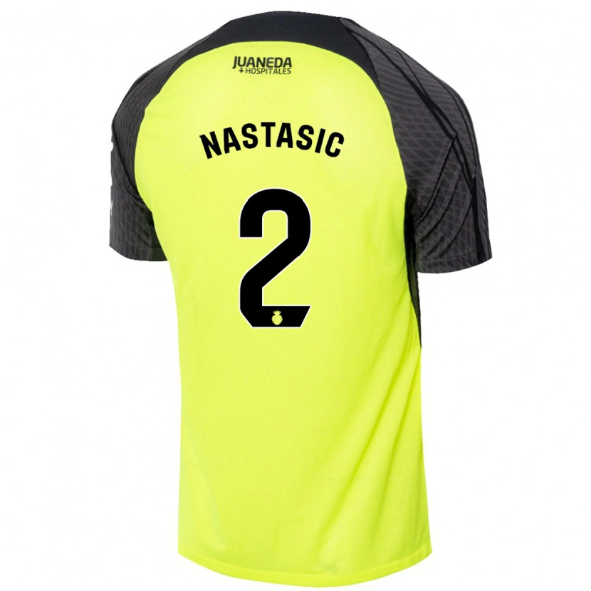 Danxen Kid Matija Nastasic #2 Fluorescent Green Black Away Jersey 2024/25 T-Shirt