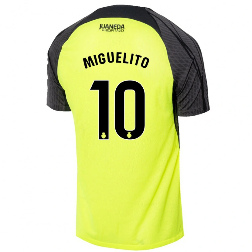 Danxen Kid Miguelito #10 Fluorescent Green Black Away Jersey 2024/25 T-Shirt