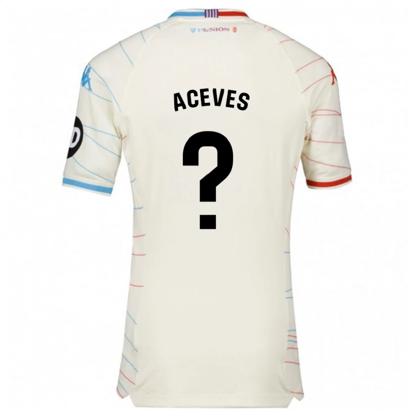 Danxen Kid Álvaro Aceves #0 White Red Blue Away Jersey 2024/25 T-Shirt