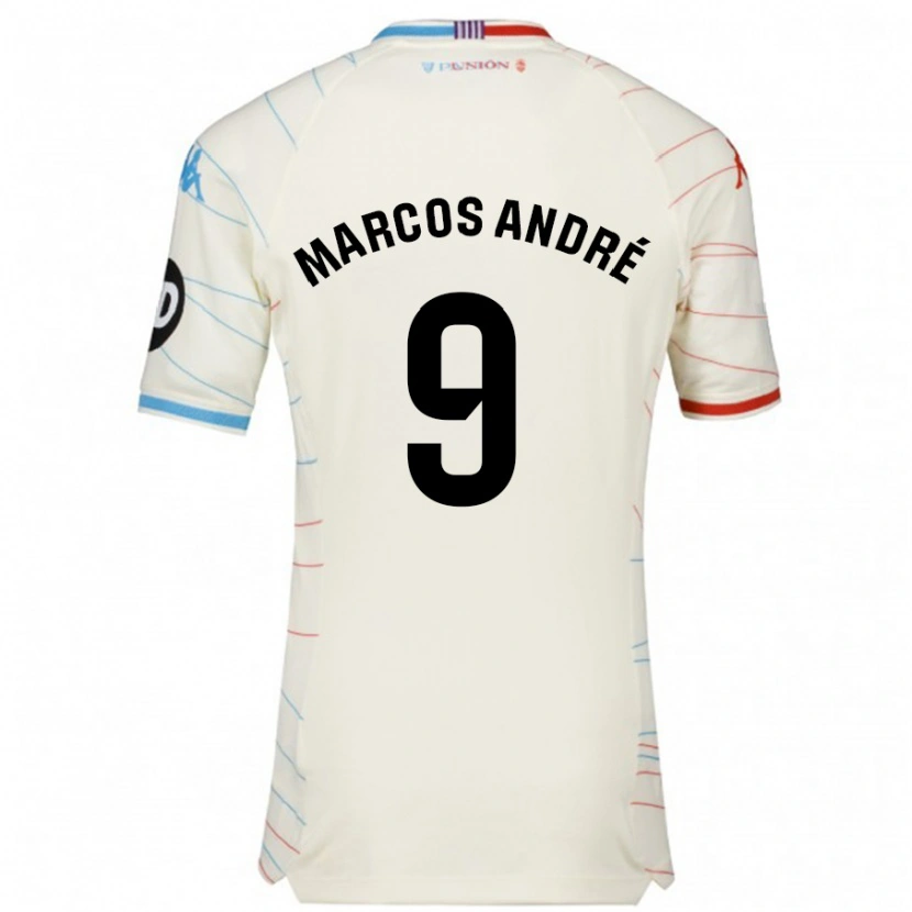 Danxen Kid Marcos André #9 White Red Blue Away Jersey 2024/25 T-Shirt