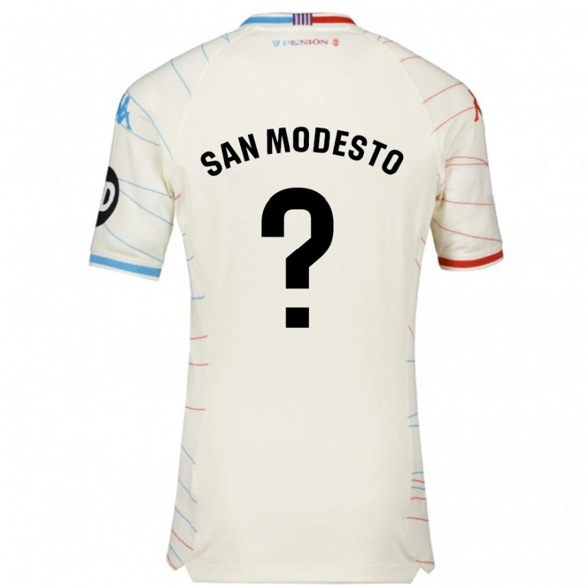 Danxen Kid Hugo San Modesto #0 White Red Blue Away Jersey 2024/25 T-Shirt