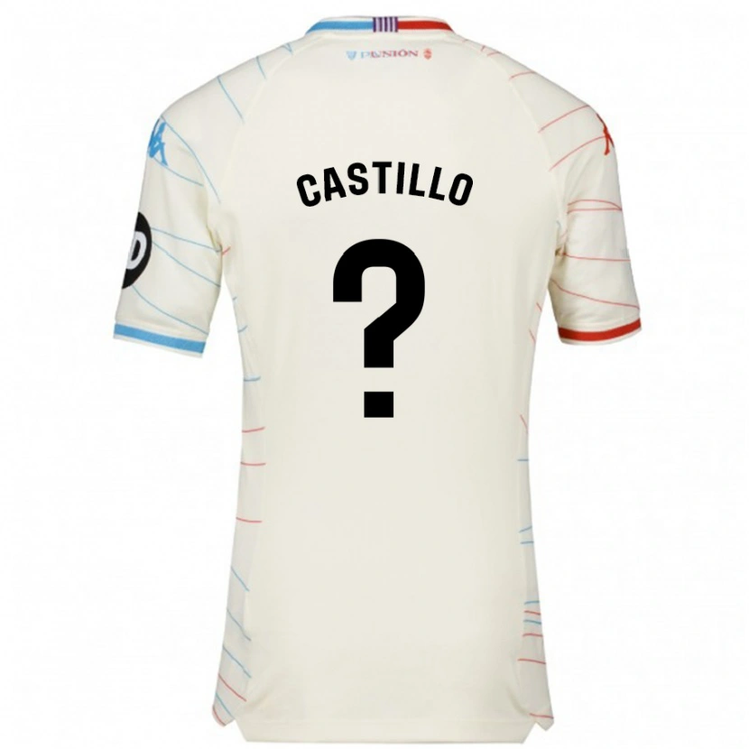 Danxen Kid Gonzalo Castillo #0 White Red Blue Away Jersey 2024/25 T-Shirt