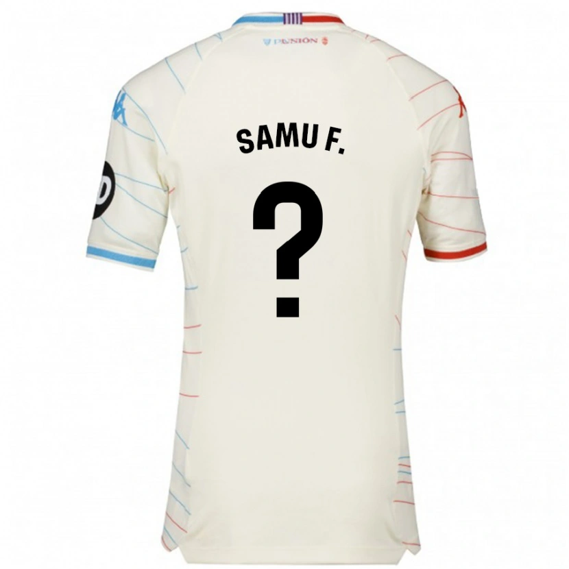 Danxen Kid Samu Fernández #0 White Red Blue Away Jersey 2024/25 T-Shirt